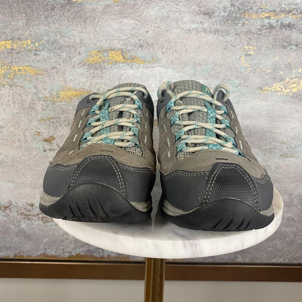 Merrell Zeolite Serge Shoes Womens Size 7.5 Gray Teal Suede Hiking Trail Sneaker - Picture 3 of 10